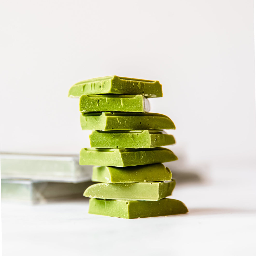 Witte chocoladereep met matcha theepoeder(100 gram)